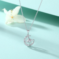 Collier classique en argent sterling 925 avec pendentif rond en zircone pour femme, cadeau simple