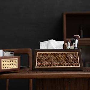 Rattan Tissue Box <b>Bamboo</b> Material Japanese Style Home Bedroom Living Room Coffee <b>Table</b> Decorative Storage Organizer - Product Image 4