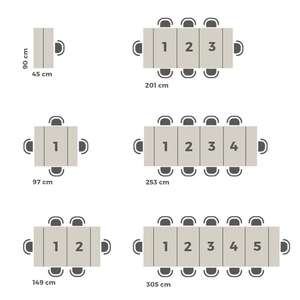Juego de Comedor de Lujo con Mesa Plegable Rectangular de Panel de Madera Moderno Extensible y Transformable para Apartamento y Hotel - Product Image 6