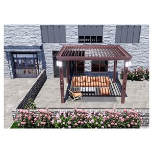 Fully Automatic Aluminum Pergola Motorized Pergola with <strong>Lights</strong> <strong>Gazebo</strong> <strong>for</strong> Home Garden Building Outdoor Pergola - Product Image 1