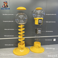 Machine à bonbons en spirale en promotion, 1,5 mètre de haut, distributeur de bonbons et de capsules de jouets à monnayeur pour centres commerciaux et parcs