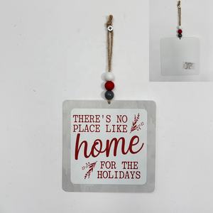 ป้ายโลหะพิมพ์ลาย UV รูปทรงสี่เหลี่ยมผืนผ้า สไตล์วินเทจ ตกแต่งต้นคริสต์มาส ลาย "Believe Magic" สำหรับเทศกาลคริสต์มาส - Product Image 3