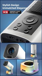 Hot bán K6 thông minh mini chiếu, 2.4G/5G đôi Wifi Android 13.0 OS 1 + 8GB hỗ trợ 230 độ kép Micro cho karaoke - Product Image 4