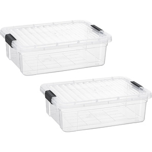 Wholesale 34L Clear PP Injection-Molded Rectangle <b>Storage</b> <b>Box</b> with Wheels for Clothing - Product Image 1