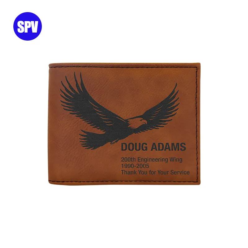 Portefeuille en cuir pour hommes, véritable carte de crédit personnalisée, de luxe, mince, pour Journal, en cuir brossé, vente en gros, offre spéciale