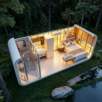 Maison capsule spatiale à structure en acier, cabine préfabriquée à panneaux sandwich, 20 pieds, 40 pieds, chambre d'hôtel, chambre d'hôtes, fournisseur en gros