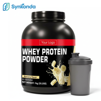 Supplément de nutrition sportive pré-entraînement OEM 1 kg de protéines de lactosérum en poudre saveur banane, vente en gros de protéines pour la récupération musculaire
