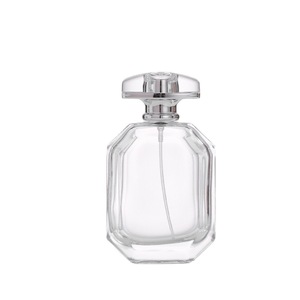 In Stock 50ml 100ml Transparent Square Glass Press Spray <b>Bottles</b> High End Refillable Perfume <b>Dispenser</b> <b>Bottles</b> - Product Image 4