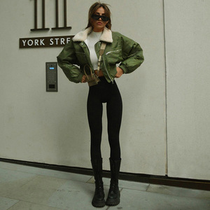 Chaquetas <span class=keywords><strong>de</strong></span> otoño 2022 <span class=keywords><strong>para</strong></span> mujer, nuevos <span class=keywords><strong>abrigos</strong></span> <span class=keywords><strong>de</strong></span> manga larga con cremallera y Cuello <span class=keywords><strong>de</strong></span> <span class=keywords><strong>piel</strong></span> <span class=keywords><strong>para</strong></span> mujer, chaquetas informales cortas <span class=keywords><strong>para</strong></span> mujer - Product Image 4