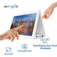 Tableta Digital OEM de 10.1 Pulgadas con Pantalla Dual, Blanca y Negra, Pantalla Táctil de 10 Puntos para Recepción en Oficinas Gubernamentales