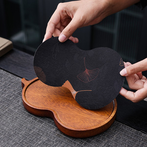 Walnut Wood <b>Tea</b> <b>Tray</b> Irregular Shape Heat Resistant Dry Brewing Stand For Kung Fu <b>Tea</b> Set Storage - Product Image 4