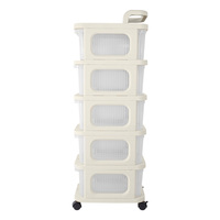 Étagère de rangement mobile à 5 niveaux pour snacks, en plastique, multi-étages, du sol au plafond, pour chambre et salon