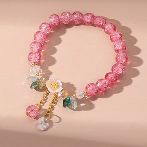 Wholesale Colorful Flower Charm <b>Bracelets</b> Handmade <b>Crystal</b> Lucky <b>Beaded</b> Daisy for Kids Women - Product Image 1