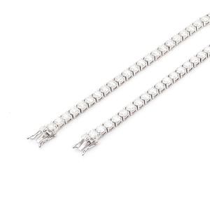 유럽풍 아메리칸 힙합 실버 도금 18k 화이트 골드 모이사나이트 목걸이 36mm 트렌디 4프롱 대나무 조인트 테니스 체인 - Product Image 5