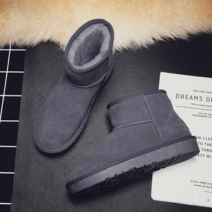 Snow Boots Ankle <b>Bootie</b> Round Toe Sheepskin Upper Plush Lining Rubber Outsole Warm Anti Slippery Unisex Winter Wear - Product Image 4