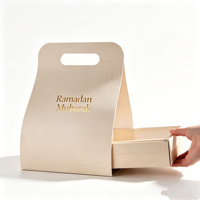 Boîte à pâtisserie pop-up personnalisée de haute qualité avec logo personnalisé, boîte à friandises de qualité alimentaire avec poignée pour le partage, idéale pour Aïd Moubarak