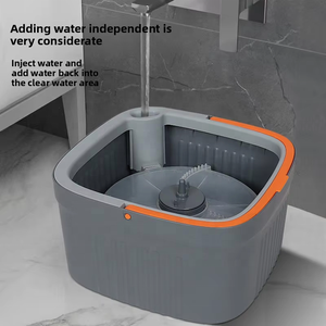 Mopa <span class=keywords><strong>de</strong></span> Microfibra para Separación <span class=keywords><strong>de</strong></span> Aguas Residuales Domésticas, Limpieza con una Sola Pasada, Panel Grande, Doble Uso, Húmedo y Seco, Cabezal Giratorio con Exprimidor - Product Image 3