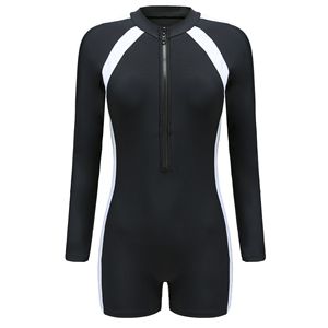 Nuovo Costume da <span class=keywords><strong>Bagno</strong></span> Intero Sportivo da <span class=keywords><strong>Donna</strong></span> Professionale a Manica Lunga o Corta con Imbottitura sul Petto, per Adulti, Vendita all'Ingrosso - Product Image 4