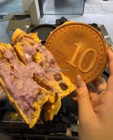 Fromage 10 Yen Coin Gaufrier Machine Prix de gros Gold Coin Pancake Maker Commercial Coin Cheese Bread Maker
