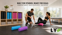 Rouleau en mousse EVA texturée solide de 45 cm, soutien ferme pour le dos, les jambes et l'exercice du corps entier à la maison ou en salle de sport