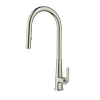 Robinet de cuisine rétractable en acier gris canon allemand, chaud et froid, anti-éclaboussures, pour laver les légumes et la vaisselle