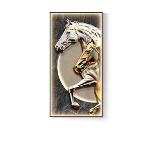 Moderno Luxo High-end Cavalo Elemento Design LED Wall Art Sala Home Office Hand-set Diamante <span class=keywords><strong>3D</strong></span> Cristal Porcelana Pintura - Product Image 4