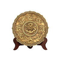 Estatua de Metal Tallada en 3D Personalizada al por Mayor, Placa Conmemorativa de Bronce Antiguo con Marco de Madera para Oficina o Exteriores
