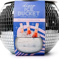 Refroidisseur à vin moderne pour table de fête KTV Disco, 6,5 L, en verre rond, pour seau à glace, finition miroir, effet brillant isolant, RJ HYX-BA55