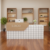 Comptoir de réception moderne en MDF écologique, rectangulaire, pour usage commercial dans les magasins, salons de beauté, salons de coiffure