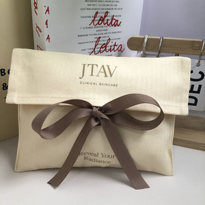 Thân Thiện Với Môi Biểu Tượng Tùy Chỉnh In Phong Bì Với Ribbon Sang Trọng Twill Xương Túi Quà Tặng Bao Bì Mua Sắm Túi Bụi Xương cá Pouch - Product Image 3