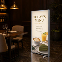 Boîte à lumière LED ultra-mince, panneau de menu lumineux, affichage rétroéclairé double face étanche pour restaurant, café, menu