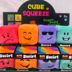 Jouet en peluche cube super doux avec rembourrage en maltose, visage mignon, anti-stress sensoriel, vente en gros - Product Image 1