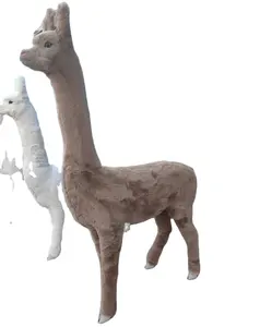 动物园装饰仿真羊驼家居花园装饰羊驼儿童玩具羊驼大尺寸动物