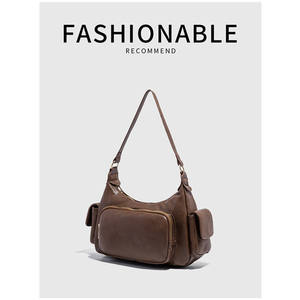 Sac bandoulière géométrique rétro tendance pour femme avec doublure en PU et polyester, fermeture éclair, sangle simple, imperméable - Product Image 3