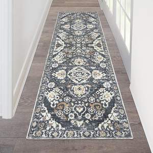 Tapis de couloir Bohemia rectangulaire à motif médaillon, résistant aux taches, en fibre de polyester, pour usage domestique, 2x8 pieds - Product Image 2