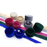 Boîtes à bagues en velours pour boucles d'oreilles et pendentifs Vitrine élégante de bijoux avec ruban Coffrets cadeaux pour bagues et bijoux