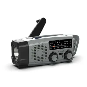 Pita cuaca Radio AM FM portabel dengan senter LED, Radio Walkman saku darurat untuk dalam dan luar ruangan