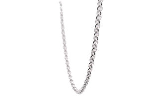 Elegantes Cadenas Redondas con Detalles Blancos en Platino Pt950, con Hilos Metálicos Brillantes, para Boda, Unisex, Regalo Atemporal de Platino - Product Image 3