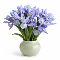 Bouquet d'iris artificiels Real Touch Alice en caoutchouc souple pour mariage, décoration florale d'intérieur, vente en gros