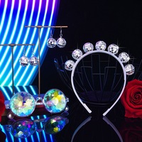Accessoires de fête de Pâques vintage en gros, accessoires de performance pour femmes, boule disco en verre faite à la main, serre-tête, décoration de fête