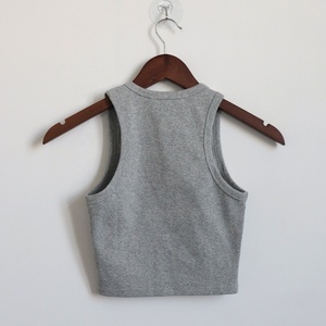 OEM مخصص للنساء قمم المحاصيل صالة ألعاب رياضية تجريب الرياضة مضلع عارضة صالة الاسترخاء بلا أكمام طاقم الرقبة Singlets أعلى الدبابة - Product Image 3