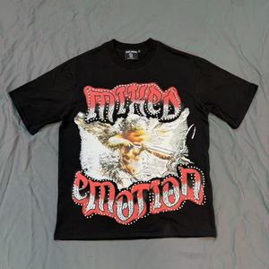 T-shirt da uomo American High Street Hot Diamond, <span class=keywords><strong>Hip</strong></span> <span class=keywords><strong>Hop</strong></span>, con stampa grafica DTG a maniche corte, motivo Mixed Emotion Angel, <span class=keywords><strong>abbigliamento</strong></span> da uomo di design. - Product Image 5