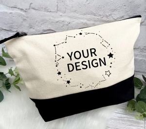 Bolsa de Maquillaje de Viaje para Mujer, con Logotipo Personalizado, Etiqueta Privada, Gran Capacidad, de Lona de Algodón, con Cierre - Product Image 2