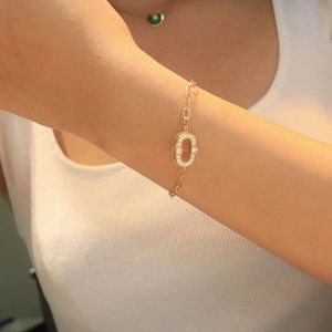 Xinfly Bracelet jonc de luxe italien en or 18 carats avec fermoir mousqueton, diamant naturel 0,45 carat, chaîne à maillons et pendentif, gageable, véritable et pur - Product Image 4