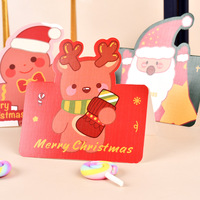 Cartes de vœux de Noël mignonnes en gros, pliables, en forme de dessin animé (Père Noël, Bonhomme de neige, Renne, Arbre), pour les fêtes