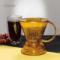 Clever Dripper – Infuseur à café portable et écologique en Tritan Eastman, jaune translucide, forme trapézoïdale, pour le camping et les activités de plein air
