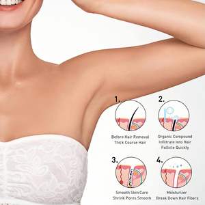 Crème dépilatoire ETRUN ALISA en marque propre <span class=keywords><strong>pour</strong></span> le visage/le corps/les bras/les jambes/la ligne du bikini - Vitamine E, beurre de karité, aloe vera, minimise les démangeaisons - Product Image 5