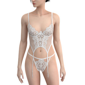 コットン製 ホットでセクシーな女性用シームレスパンティ＆ブラセット カスタムレース刺繍ランジェリーアンダーウェア キュートなブラ＆パンティセット - Product Image 6