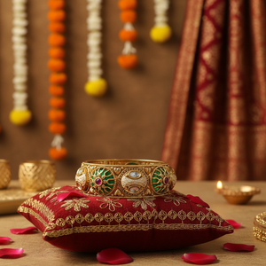 PADMAWATI Private Ltd Luxury Tungsten <b>Gold</b> Plated Indian Traditional Multi Color <b>Bangles</b> <b>Set</b> Bridal Wedding Party Anniversary - Product Image 3
