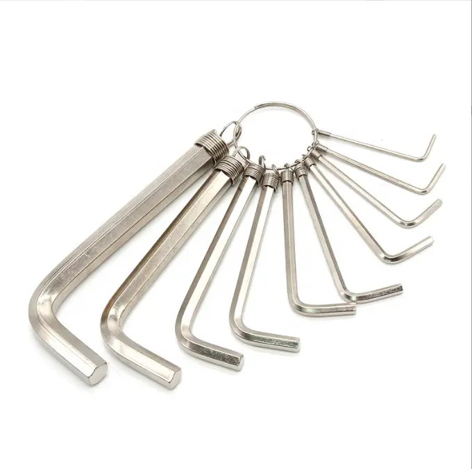 Conjunto de bobina de mola, 8 peças/10 peças, chave allen, ferramenta de reparo, conjunto de chave plana